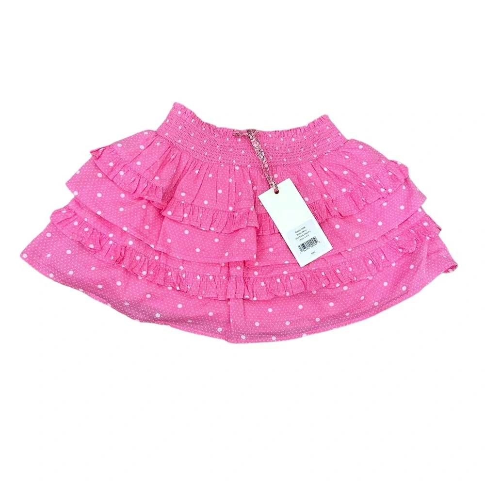 NWT LoveShackFancy Billie Skirt Hot Pink Cherry Size 5-6Y